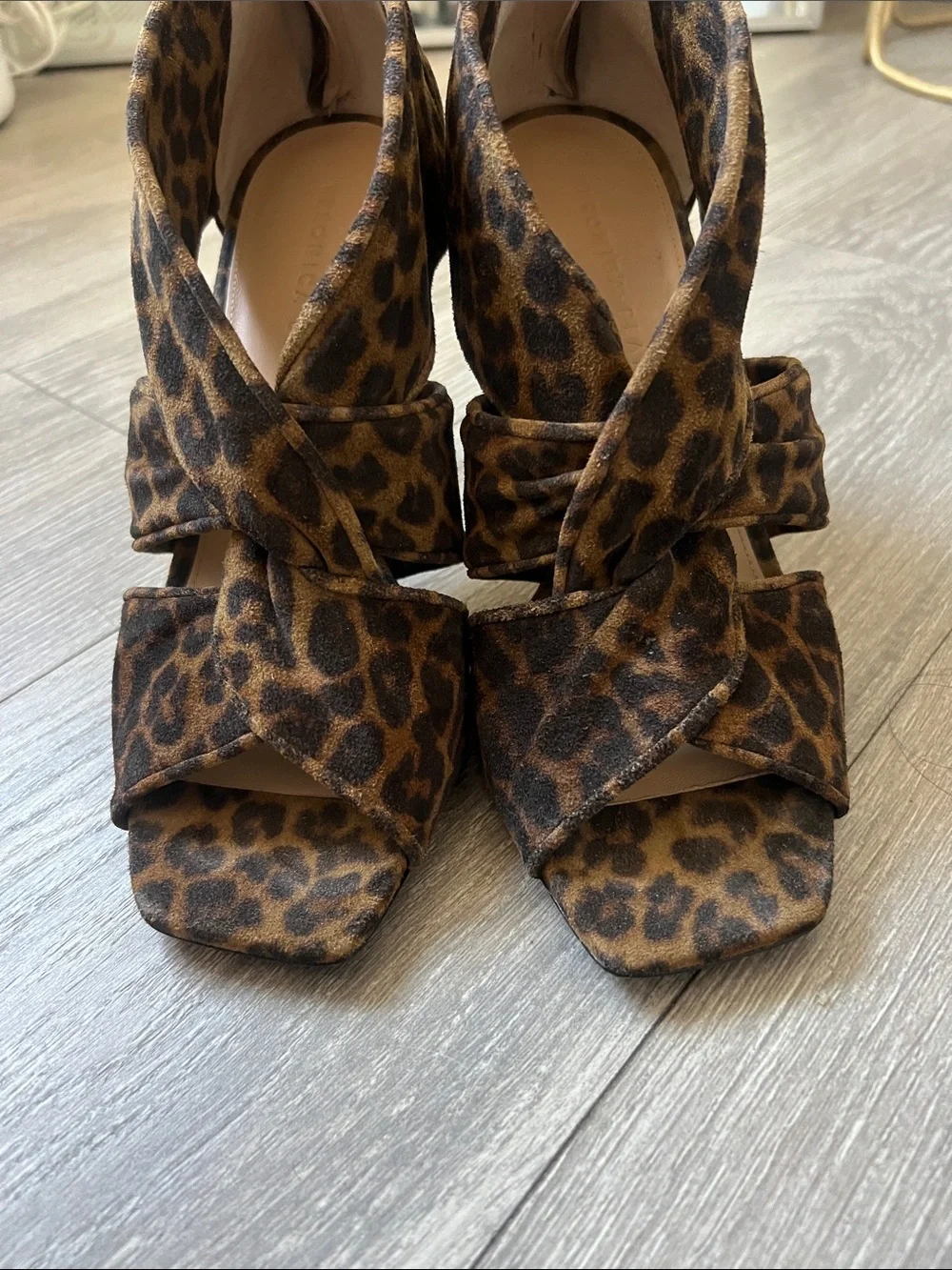 Veronica Beard Leopard-Print Twist-Strap Stiletto Heels - Brown/Black